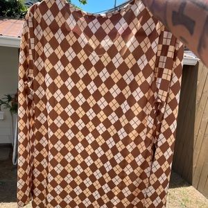 Nude brown midi dress